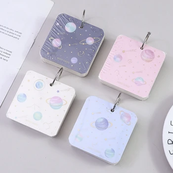

High Quality Planet Stars Buckle Type Small Square Card Hardcover Notebook DIY Diary Journal Book tationery School Supplies