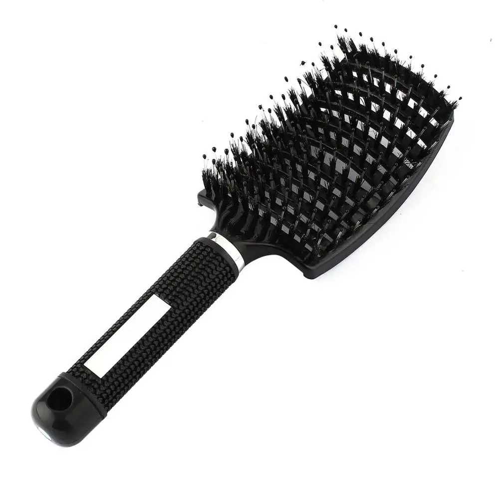 Оригинальная щетка для волос Abody, волшебная расческа для волос, щетина и нейлоновая расческа, влажные кудрявые расчески для волос, парикмахерские инструменты для укладки - Цвет: black