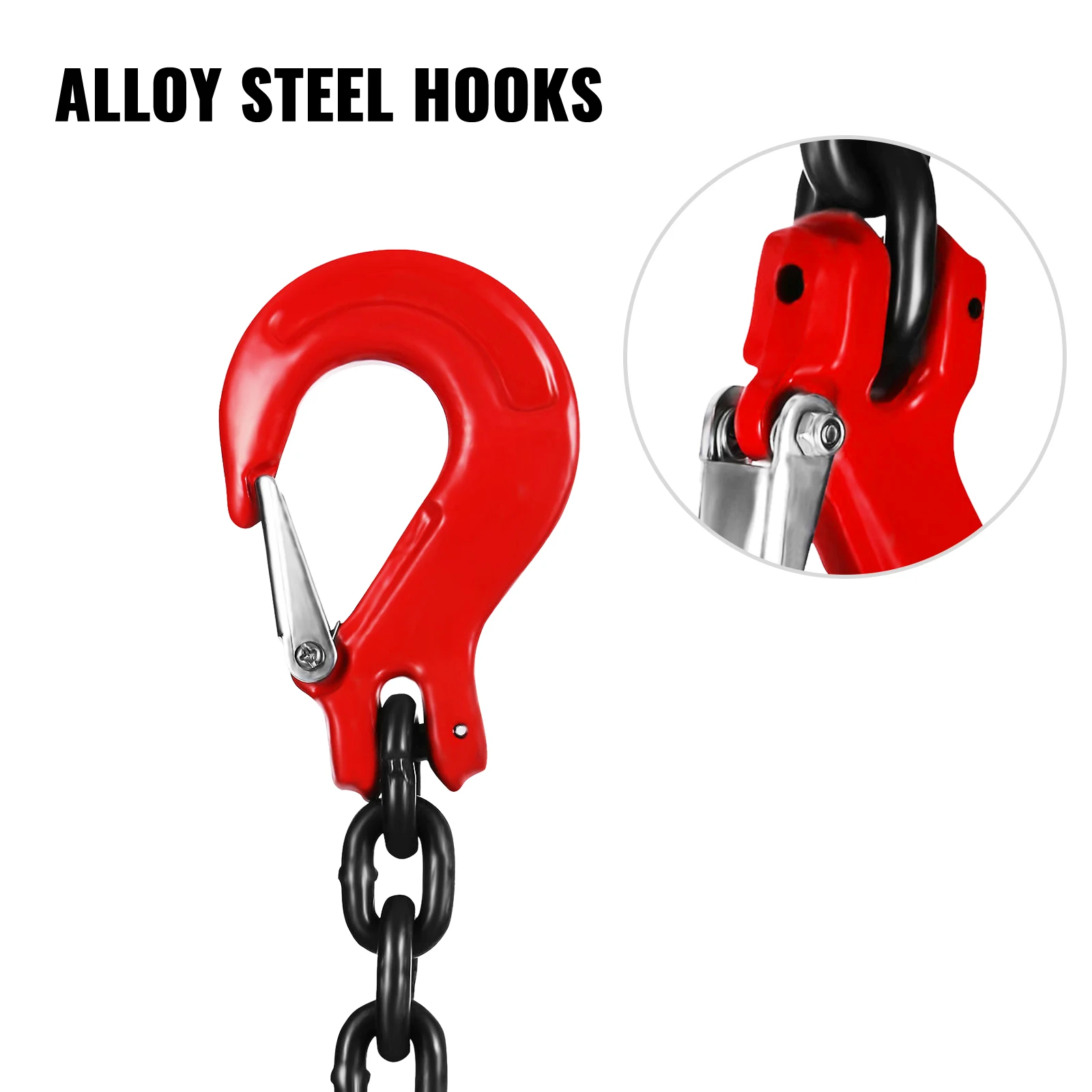 VEVOR Lifting Chain Sling Lifts 5 Ton 1.5M 3M 4M X 5/16 Inch Heavy Duty G80 Alloy Steel - Image 5