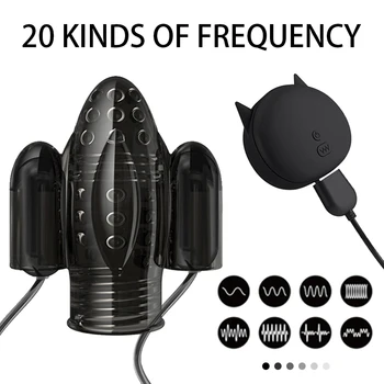 Glans Powerful Vibrator Penis Trainer Sleeve Sex Toys for Men Penis Stimulator Delay Ejaculation Male Masturbation 20 Speeds 2