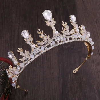 

Gorgeous Silver Color Crystal Rhinestone Crown Water-drop Shape Headband Bride Wedding Diadema Hair Accessories Hair Jewelry LB