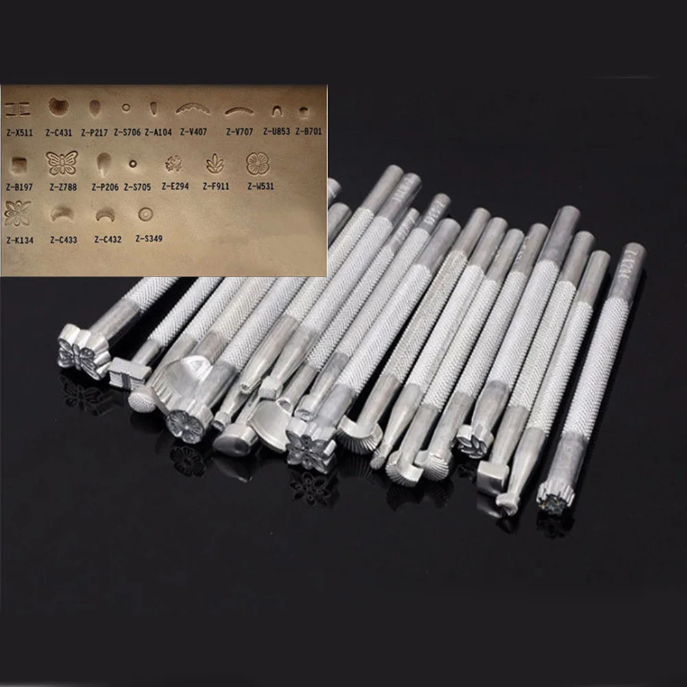 

48pcs Stamping Leathercraft Tool Set Edge Skiving Durable Sewing Stitching Punch Accessories DIY Groover Home Professional