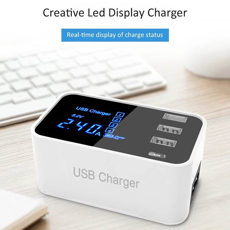 Быстрое зарядное устройство type C usb-зарядное устройство светодиодный дисплей настенное зарядное устройство быстрое зарядное устройство для мобильного телефона iPhone samsung USB адаптер ЕС США штекер