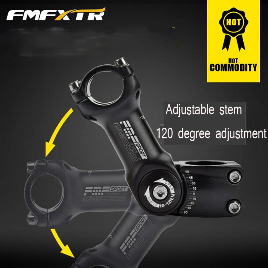 

25.4 / 31.88mm Adjustable Angle Bicycle Stem Riser, Aluminum Alloy Front Stem Adapter for Mountain Bike Handlebar