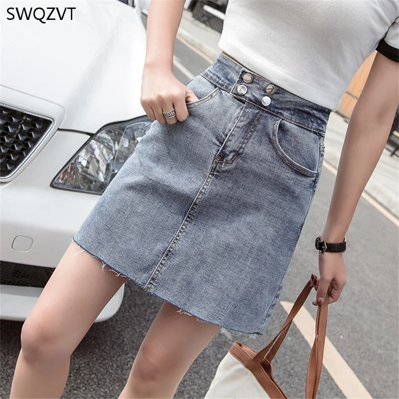 Women Skirts 2020 Denim Blue Spring Summer New Slim A-line Bodycon Skirt Plus Size Women Shorts Skirt Leisure Ladies Clothes