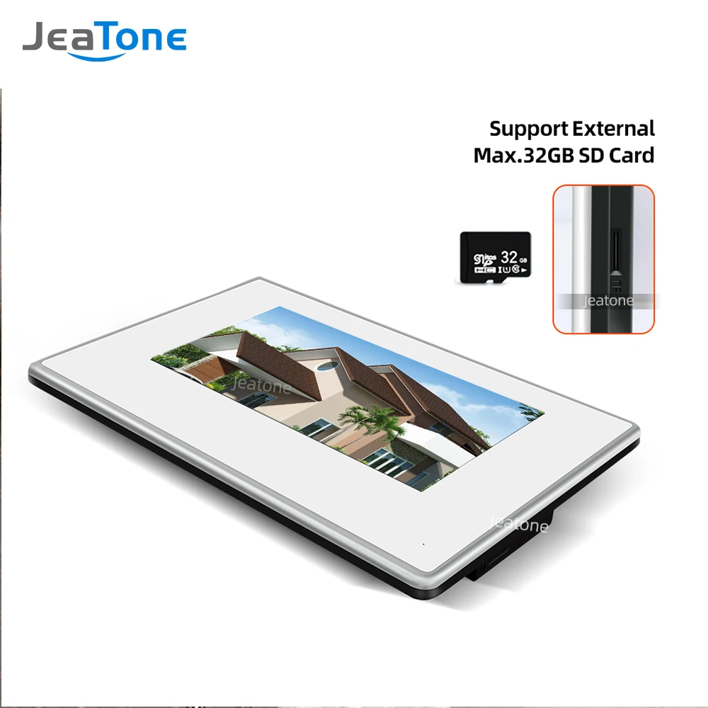 Villa WIFI IP Wired Video Door Phone Intercom System 7-inch White Color Touch Screen Monitor and HD Camera with Door Release