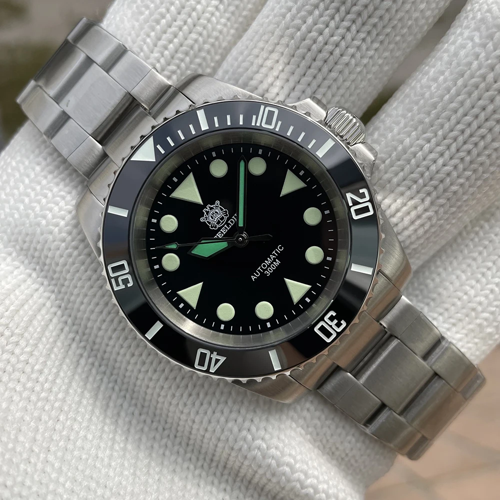Мужские часы для дайвинга STEELDIVE Design SD1955 водный призрак зеленая игла швейцарские