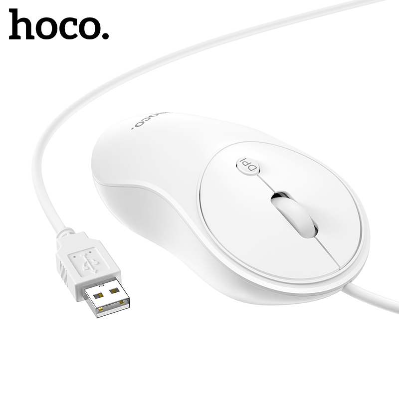 Hoco Silent USB Wired Mouse For Home Office 1000/1600DPI Corded Ergonomic Computer Mouse For Laptop Desktop Computer PC Notebook