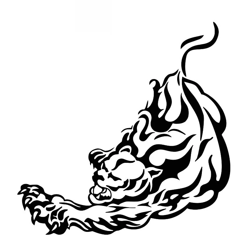 

Brave Tribal Tiger Pattern Decals High Quality Car Window Decoration Personality Pvc Waterproof Decals Black/white, 18cm*18cm