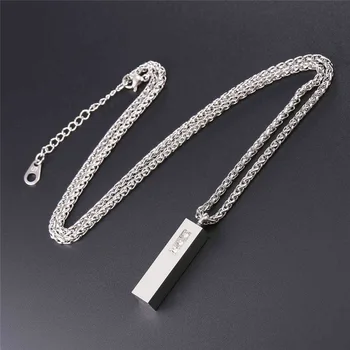 

Solid Silver 925 Jewelry Necklace for Women Men Pendant Fine S925 Silver Bizuteria Pierscionki with Cushion Zirconia Gemstone