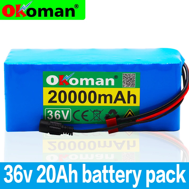 36V батарея 10S4P 20Ah 18650 ионно-литиевая аккумуляторная батарея 500 Вт аккумулятор высокой мощности 42В 20000 мА/ч, электровелосипед Электрический велосипед BMS