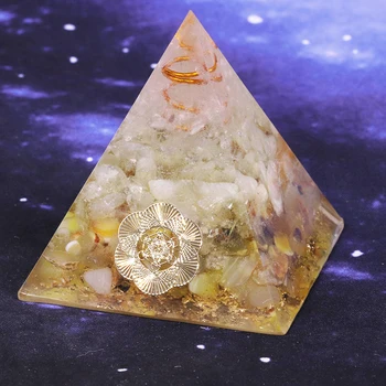 

Reiki Orgonite Pyramid Natural Crystal Energy Generator Pyramid For Emf Protection Chakra Healing Meditation