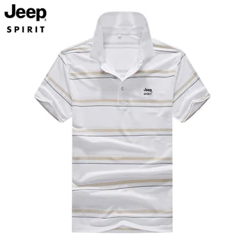 

JEEP SPIRIT Famous Brand New Polo Shirt Men Smart Casual Short Sleeve Turn Down Collar Summer Men Polo Shirt Breathable Polos
