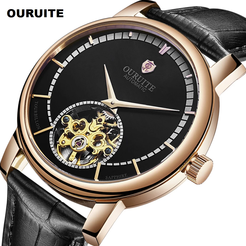 

Men Watch Skeleton Automatic Mechanical Watch Gold Tourbillon Luxury Brand Designer Watches Mens Business Waterproof Wristwatch
