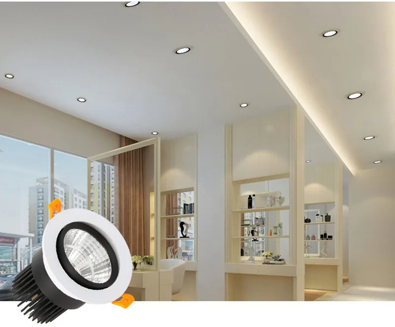 downlighters Dimmable AC110V-220V COB LED Downlight 5W 7W 9W 12W 15W 18W 20W CREE LED Embedded Ceiling Light Spotlight For Home Lighting smart downlights