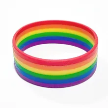 Модные Силиконовые Радуга, фестиваль Прайд браслет Mutilayered резиновые гей лесби браслет LGBT ювелирные изделия