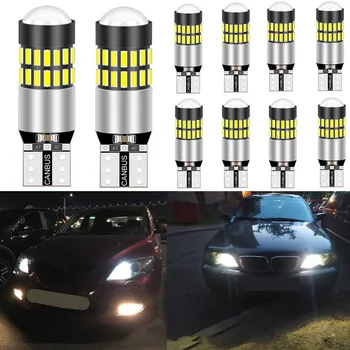 

10x T10 W5W Canbus Error free for Mini Cooper R50 R52 R53 R55 R56 R57 R60 License Plate Lights LED Interior Map Dome Light Bulbs