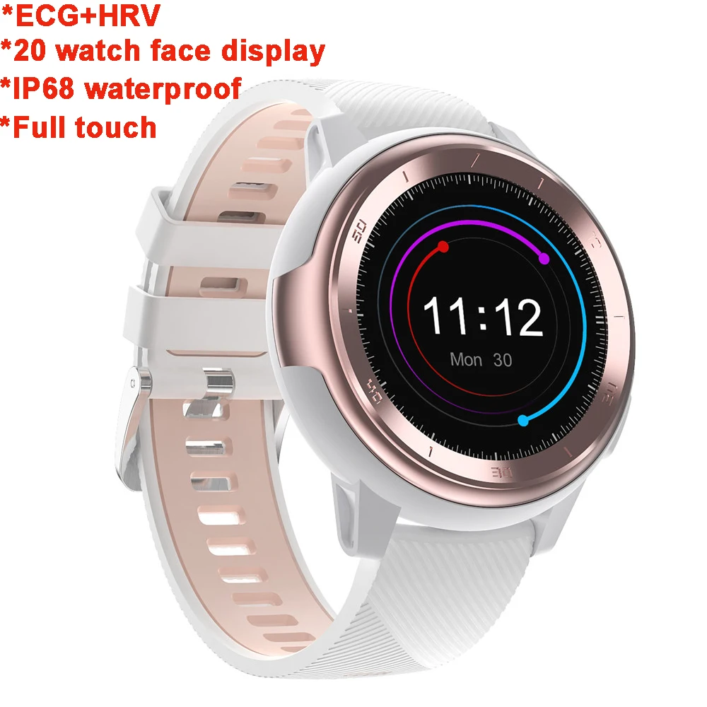 White gold DT68 Смарт-часы для мужчин ЭКГ Smartwatch фитнес-трекер для измерения сердечного ритма IP68 Водонепроницаемые женские Смарт-часы спортивные наручные часы VS DT98 L5 L8 - Цвет: White gold