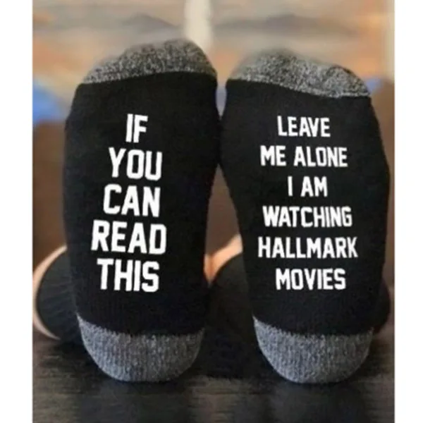 

1Pair Hallmark Movies Soft Socks Christmas Letters Printed Women Winter Warm Socks Gifts JS26