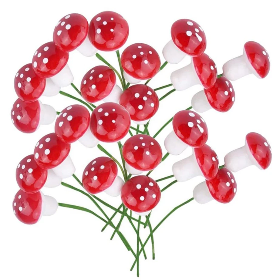 Nueva gran oferta 10 Uds 2cm Mini setas en miniatura hadas jardín terrario con musgo decoraciones artesanales de resina juego de