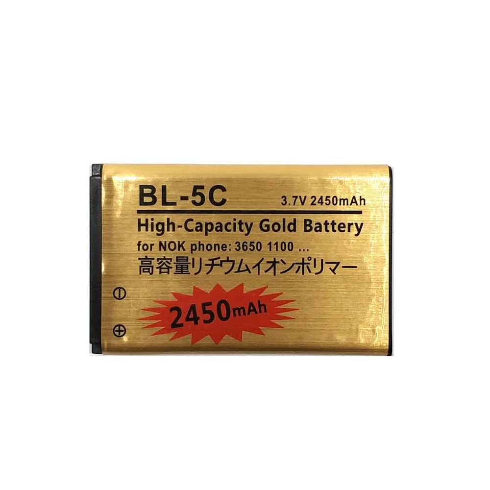 Новинка Оригинальная батарея для телефона 2450 мАч 2 шт. BL5C BL 5C Замена Nokia 2112 2118 2255 2270