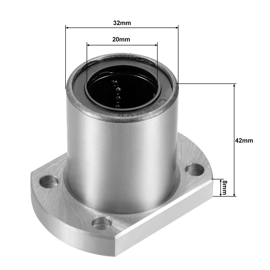 Uxcell LMH6UU-LMH30UU с двумя боковыми вырезанными фланцами линейные шариковые подшипники 6 мм-30 мм Диаметр отверстия 12 мм-45 мм диаметр 19 мм-123 мм длина для ЧПУ