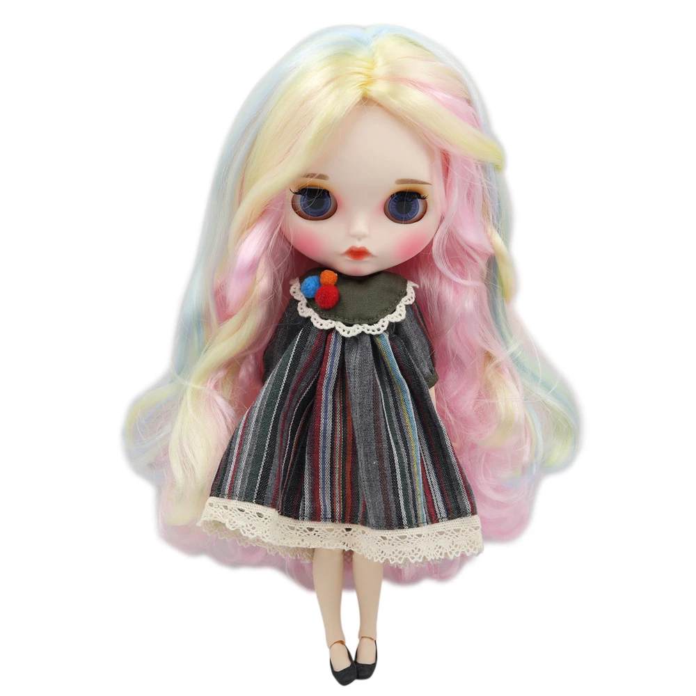 Ледяной DBS Blyth кукольные розовый смешанный волос матовая лицевая сторона и Ти