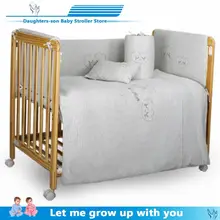 Многофункциональная детская кроватка, сырая древесина, здоровый уход на водной основе, хороший сон для детей 0-36 месяцев FSC и сертификация ЕС, Универсальные складные и регулируемые детские кроватки для новорожденных