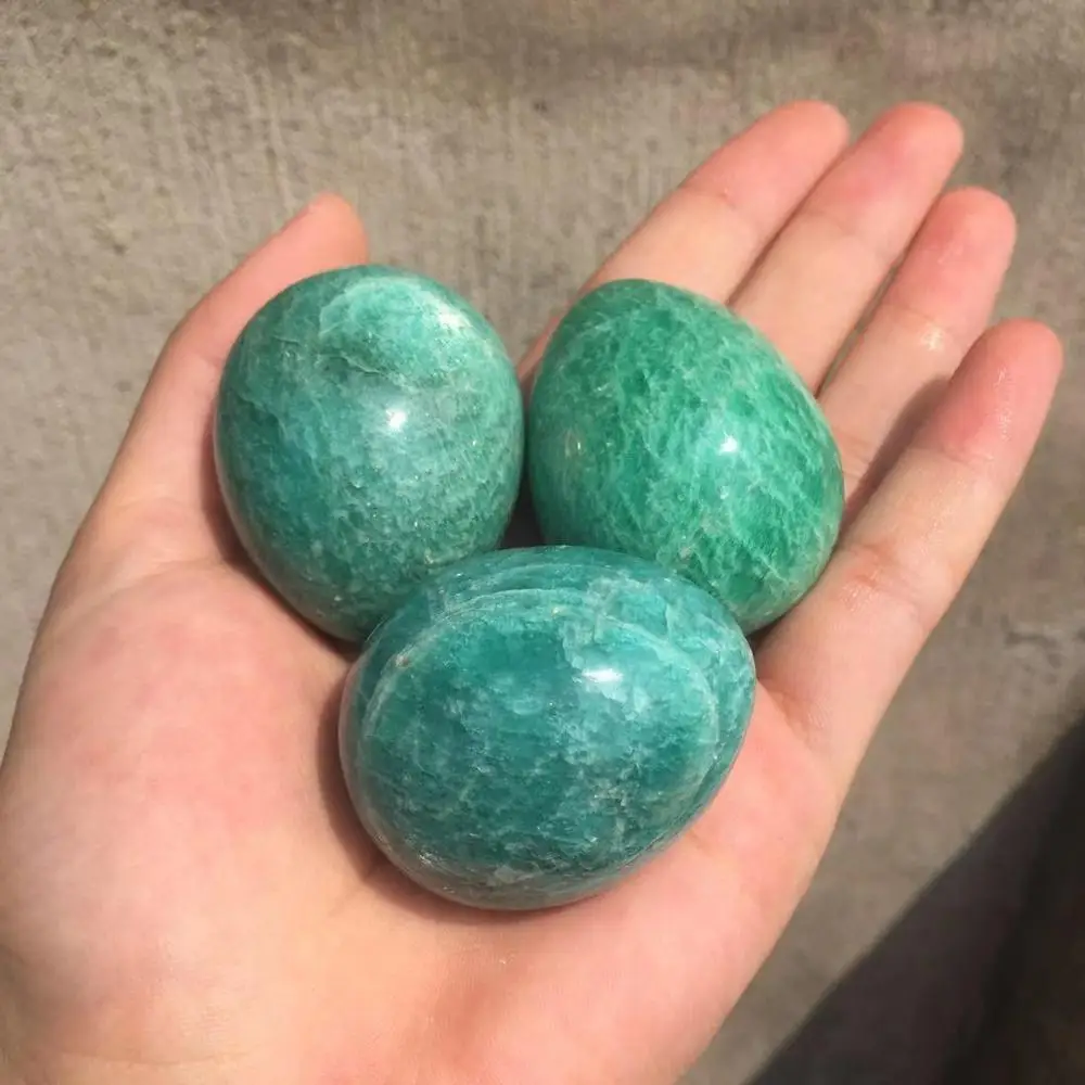 Природный Амазонит полированная яйцо Amazon Stone яйцо для тренировки вагины Рейки Чакра кварцевые камни 1 шт