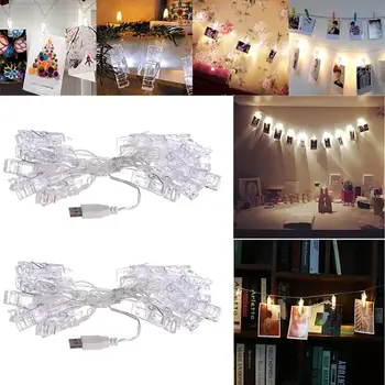 

Photo Clip NEW Fairy Lights Light String Party Wedding Room Decoration LED USB Lamp Christmas Tree