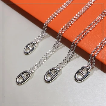

S925 sterling silver simple fashion trend Japanese and Korean necklaces Cool style Women's Necklace Gift from best friend
