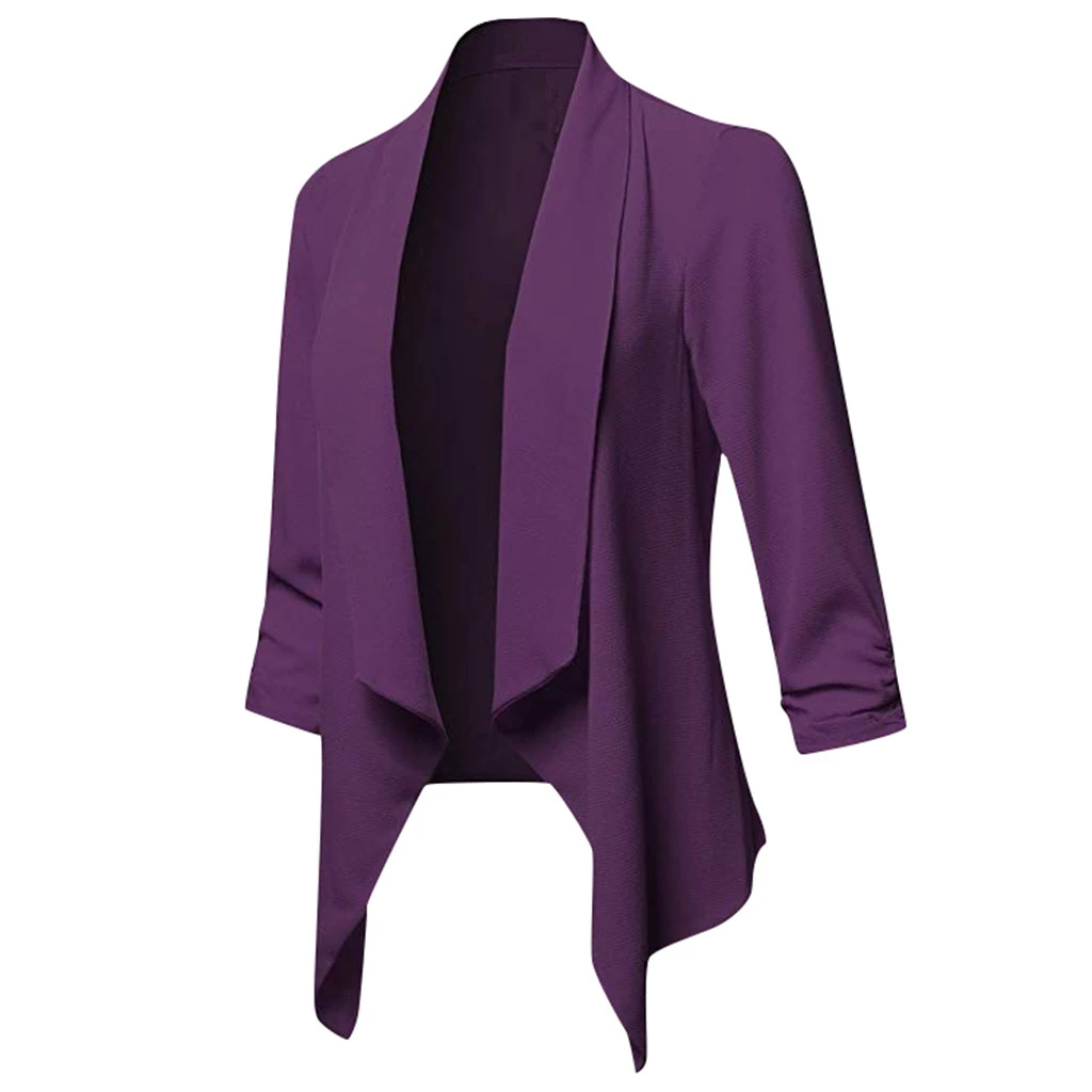 CHAMSGEND Casual Solid Women Suits Collar Blazer Jacket Female Suit Autumn 2019 High Quality Coat Suit Slim Cardigan Tops 1022