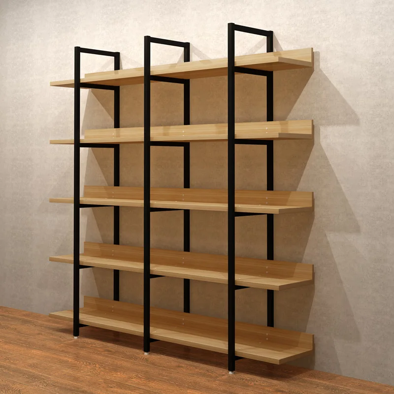 

Steel wood bookshelf simple storage frame subway art multi-layer shelf bookcase partition storage rack storage shelf living room