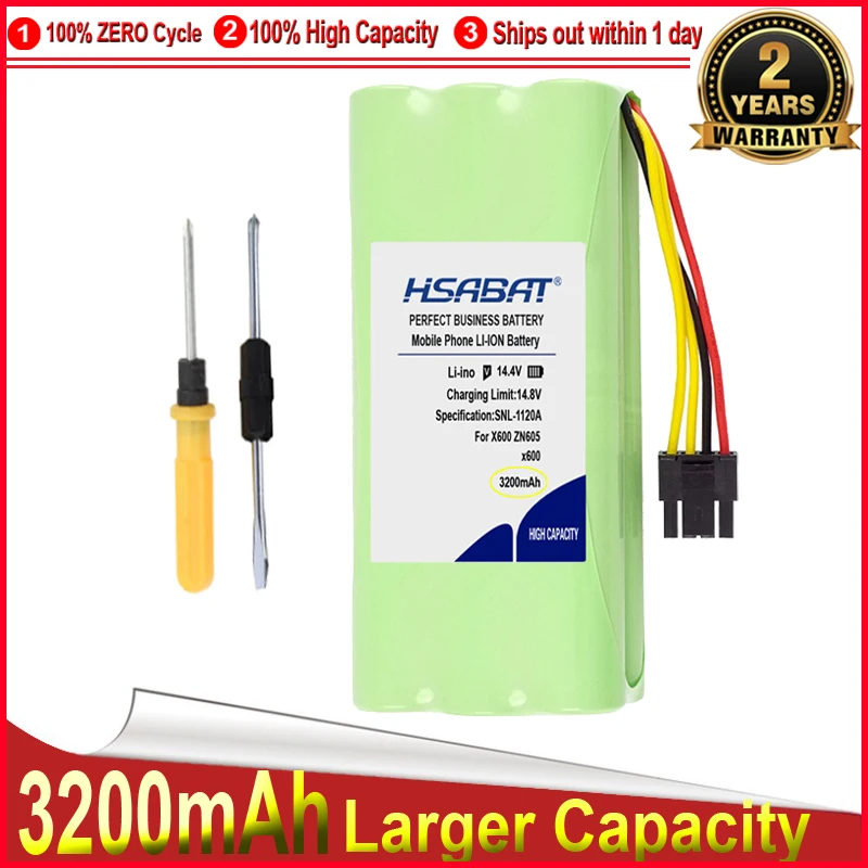 Аккумулятор HSABAT 0 Cycle 3200mAh Для Ecovacs Deebot Deepoo X600 ZN605 ZN606 ZN609 Midea Redmond аккумулятор