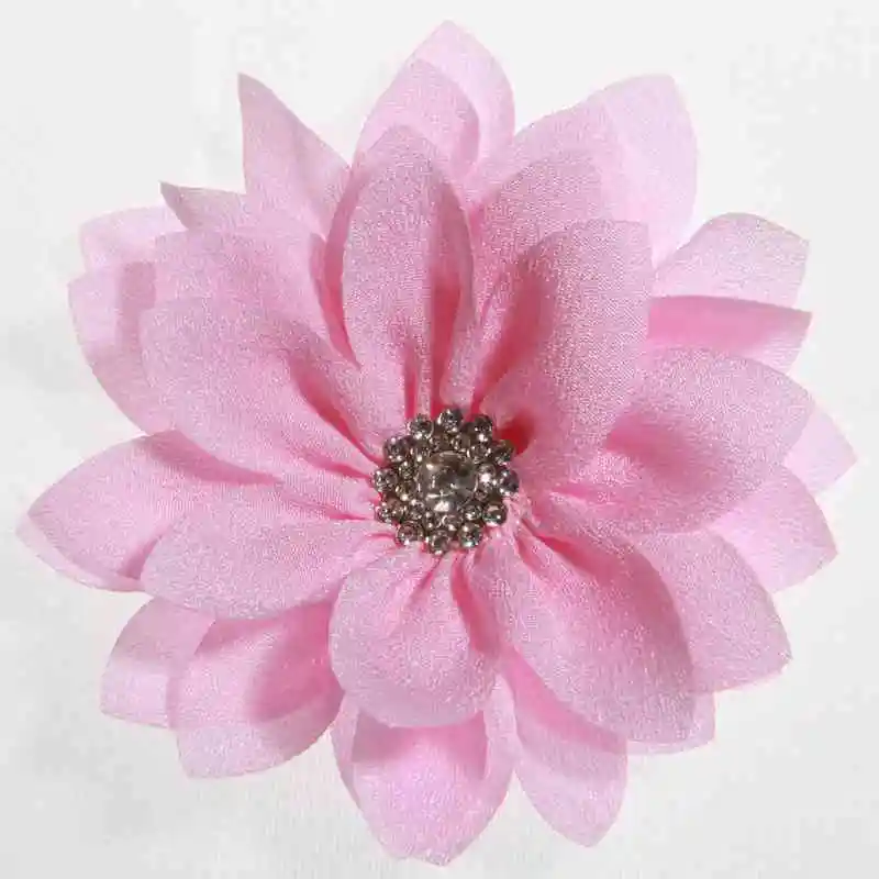 Pink 20 шт. 3," 8,5 см модные цветы со стразами в виде листьев лотоса для заколки для волос шифоновые цветы для волос аксессуары для волос повязки на голову - Цвет: Pink