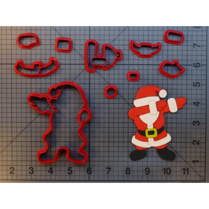 3d печать пла пластик Рождество Санта Клаус шляпа ноль Клаус миссис Клаус помадка печенья резак набор украшения печенья инструменты - Цвет: Dabbing Santa 3in