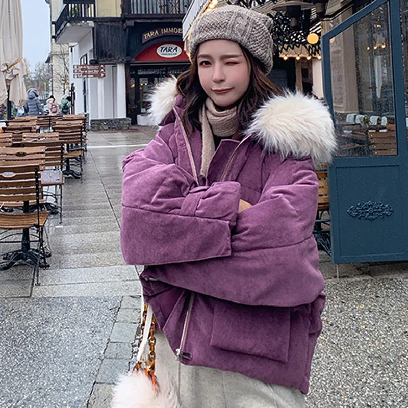 Cotton jacket new fashion High-end short coat female winter cotton outerwear hooded thick warm jacket women loose tops