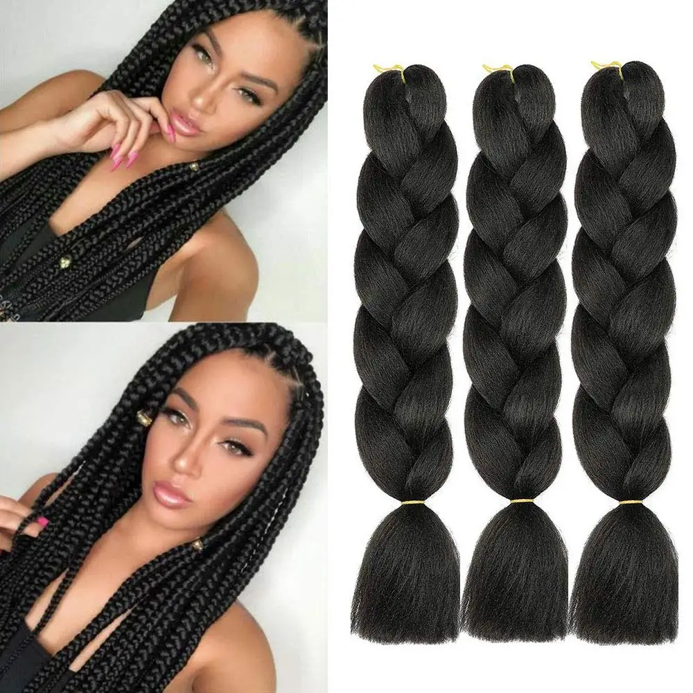 Magove-trenza de ganchillo negra para mujer africana, 24 pulgadas, fibra de alta temperatura, venta al por mayor, rosa y verde