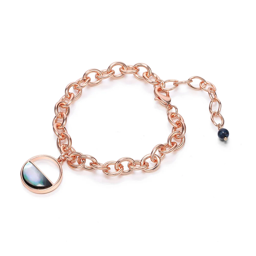 rose gold Богемные браслеты из нержавеющей стали для женщин, аксессуары из золота и серебра, цепочка в виде ракушки, очаровательный браслет, ювелирные изделия, Браслеты Mujer - Окраска металла: rose gold