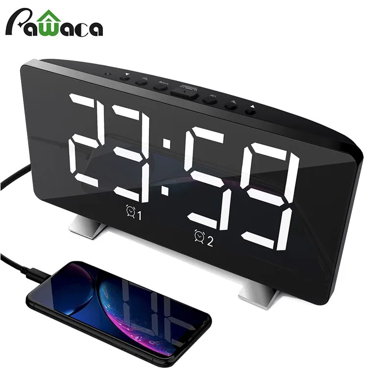 Светодиодный цифровой будильник с USB зарядкой светодиодный дисплей большим