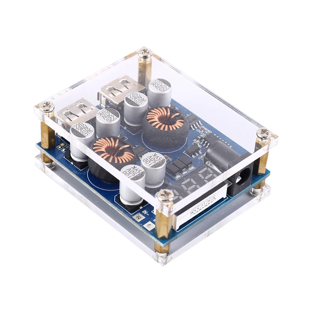 DC-DC Шаг вниз Питание модуль 5V 5A 2-х канальный USB QC2.0 3,0 SCP AFC светодиодный цифровой Дисплей понижающий преобразователь 2USB для умного дома