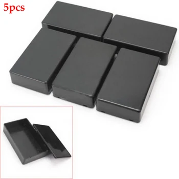 

5pcs Enclosure Power Cable Tool Wire Monitoring Instrument Electronic Project Junction Box Black Waterproof ABS Indoor Outdoor