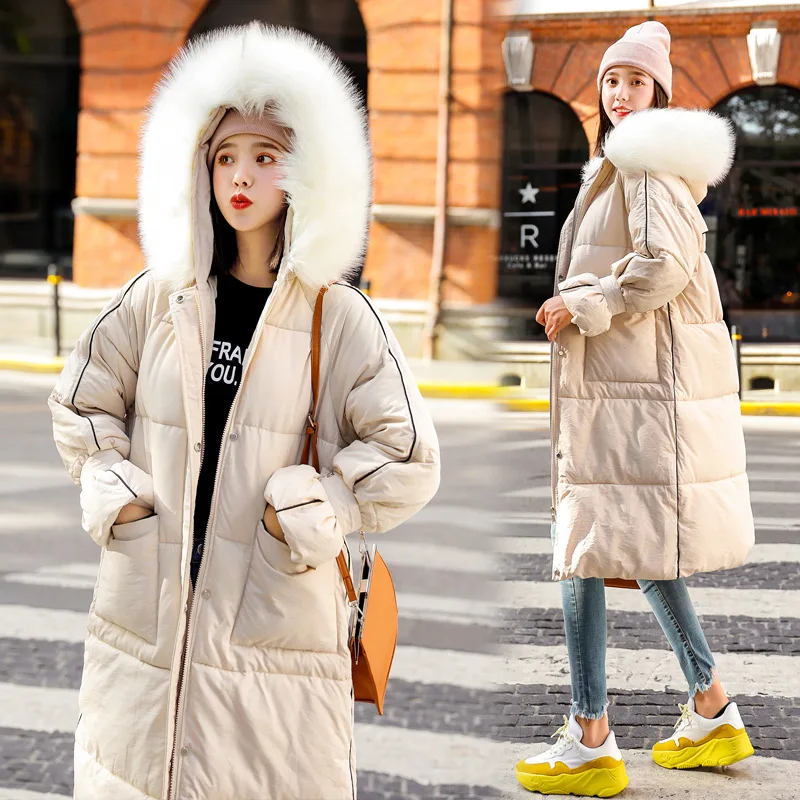 

Cotton-padded Clothes Women's Mid-length 2019 New Style Korean-style Loose-Fit over-the-Knee Thick down Jacket Cotton-padded Clo