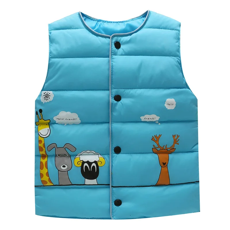 Детский пуховой жилет с круглым вырезом без рукавов|vests for children|boy down vestboys vest |
