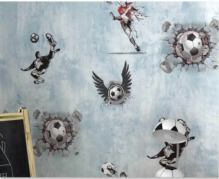 Украшение Подростковая комната современная домашняя настенная бумага s Cartooon футбольная настенная бумага рулон для детей для комнаты мальчика стены Tapeta Do Pokoju