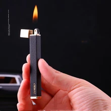 

ZORRO Ultra Thin Metal Gas Lighter Slim Free Fire Torch Lighter Compact Refillable Flint Lighter Butane Cigarette Pocket Lighter