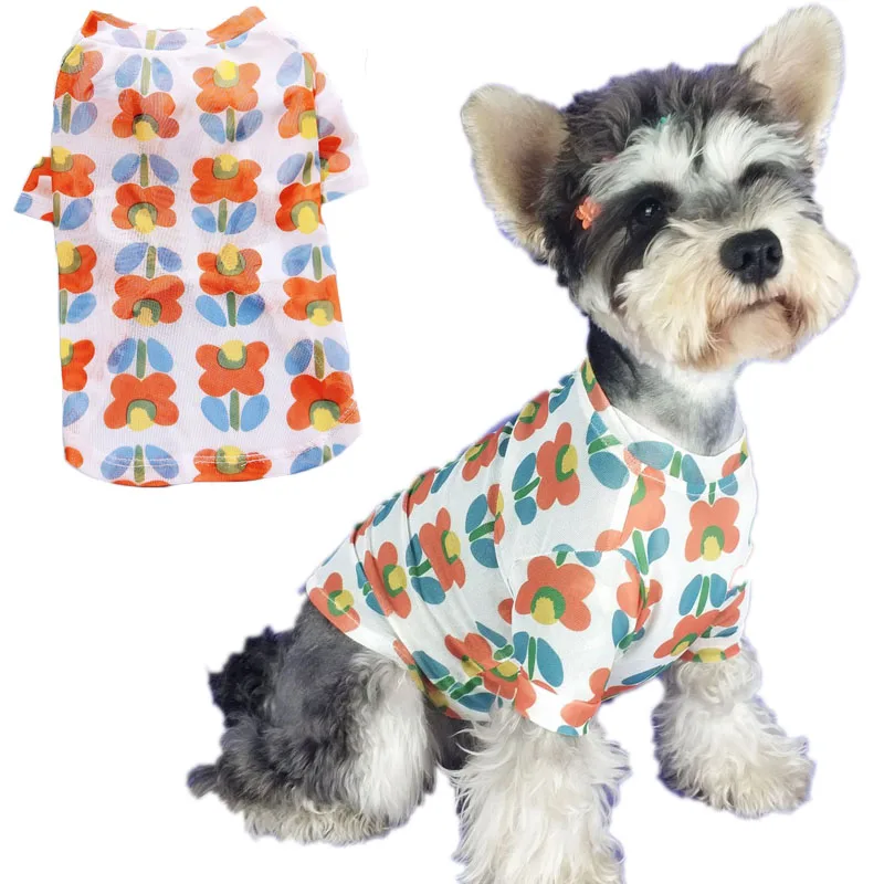 

Fashion Dog Hoodie Flower Pattern Transparent Hoodies Women Owner Cute Hoody Sweatshirt Dog For Small Medium Dogs French Bulldog