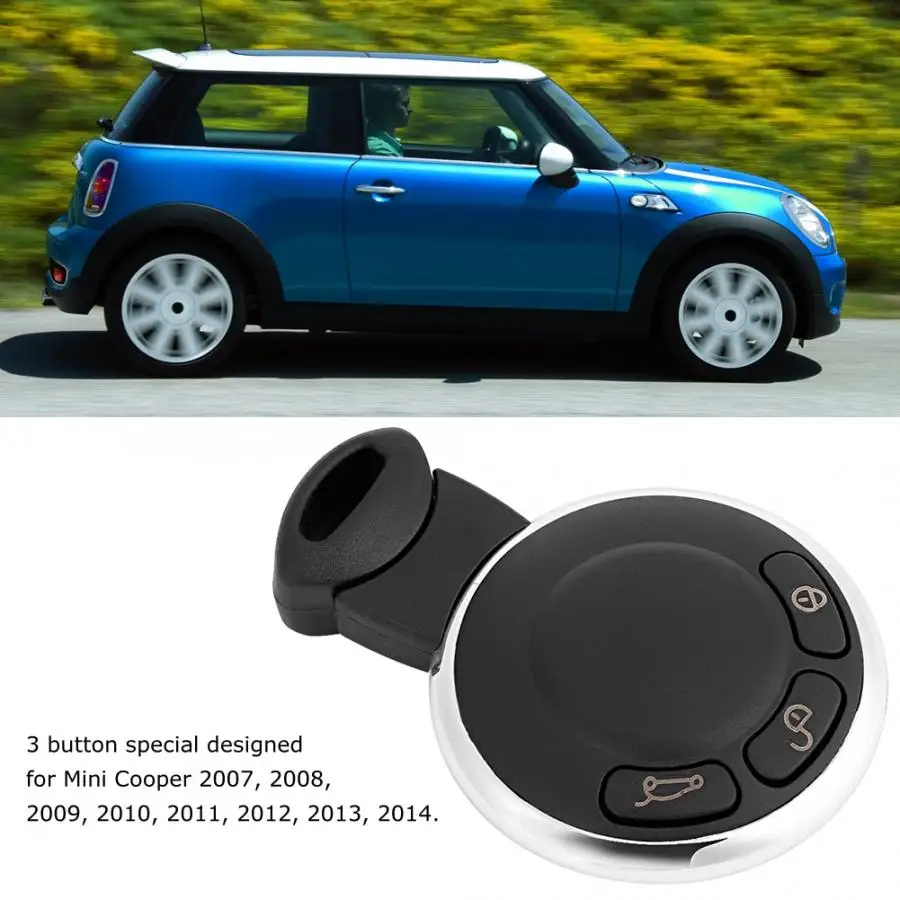 3 кнопки дистанционного ключа автомобиля Fob подходит для Mini Cooper 2007 2008 2009 2010 2011 2012 2013 KR55WK49333 автомобильные аксессуары
