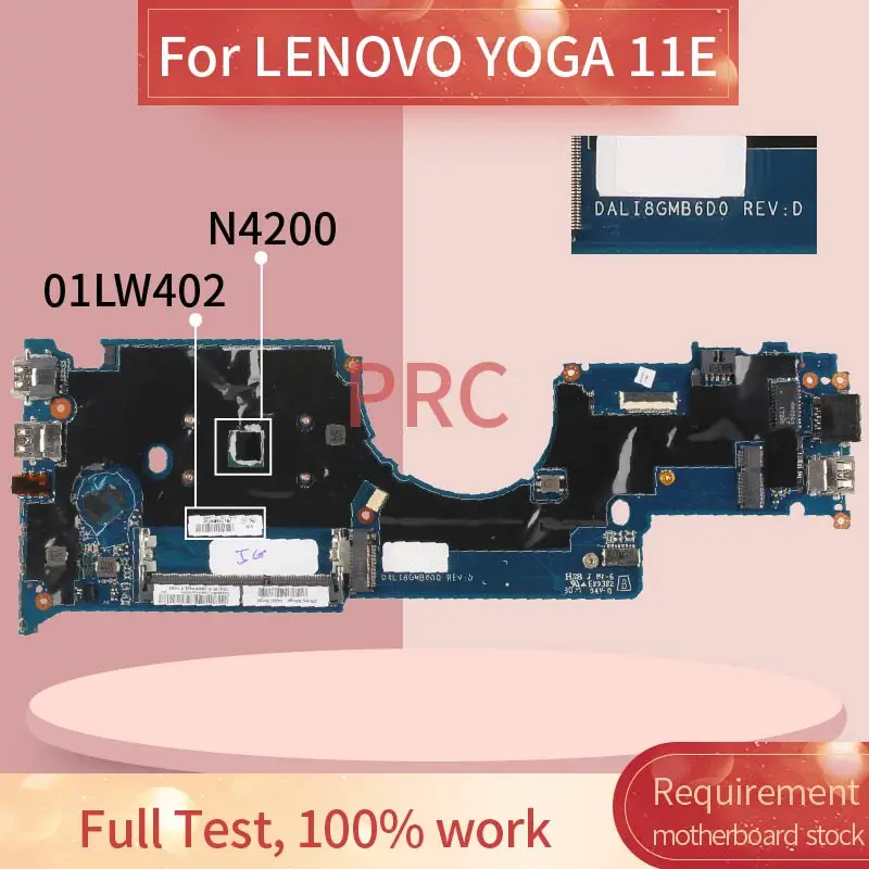 

01LW402 для LENOVO YOGA 11E N4200, материнская плата ноутбука dali8bay6d0 SR2Z5 DDR3, материнская плата для ноутбука