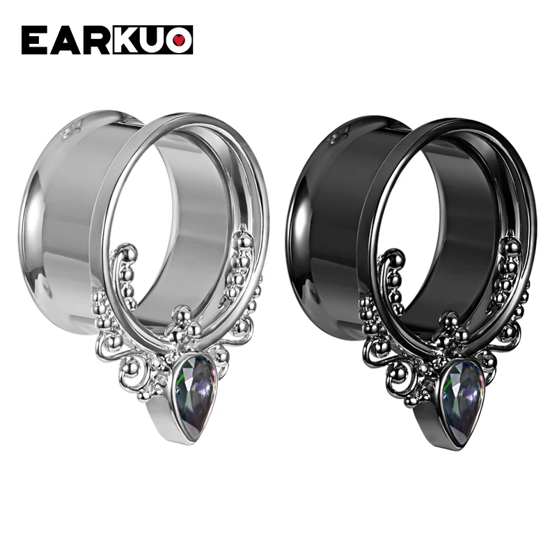 COOEAR Jauges Oreilles Bouchons Et Tunnels Boucles D'oreilles à Vis Noires Perçage De Mise à